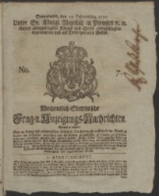 Wochentlich-Stettinische Frag- und Anzeigungs-Nachrichten. 1752 No. 7