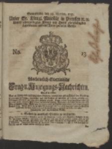 Wochentlich-Stettinische Frag- und Anzeigungs-Nachrichten. 1752 No. 13