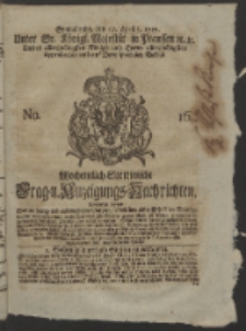 Wochentlich-Stettinische Frag- und Anzeigungs-Nachrichten. 1752 No. 16
