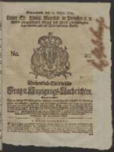 Wochentlich-Stettinische Frag- und Anzeigungs-Nachrichten. 1752 No. 20 + Anhang