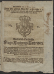 Wochentlich-Stettinische Frag- und Anzeigungs-Nachrichten. 1752 No. 21 + Anhang
