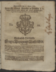 Wochentlich- Stettinische Frag- und Anzeigungs-Nachrichten. 1752 No. 22 + Anhang