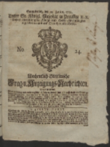 Wochentlich-Stettinische Frag- und Anzeigungs-Nachrichten. 1752 No. 24 + Anhang