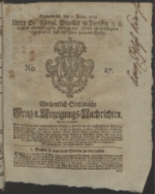 Wochentlich-Stettinische Frag- und Anzeigungs-Nachrichten. 1752 No. 27 + Anhang