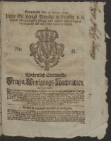 Wochentlich-Stettinische Frag- und Anzeigungs-Nachrichten. 1752 No. 31 + Anhang