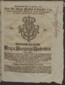 Wochentlich-Stettinische Frag- und Anzeigungs-Nachrichten. 1752 No. 32 + Anhang