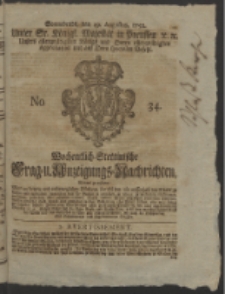 Wochentlich-Stettinische Frag- und Anzeigungs-Nachrichten. 1752 No. 34 + Anhang