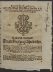 Wochentlich-Stettinische Frag- und Anzeigungs-Nachrichten. 1752 No. 35 + Anhang