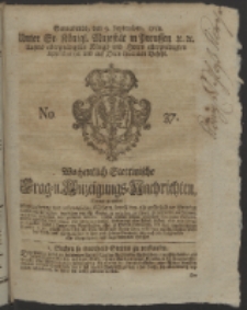 Wochentlich-Stettinische Frag- und Anzeigungs-Nachrichten. 1752 No. 37 + Anhang