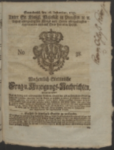 Wochentlich-Stettinische Frag- und Anzeigungs-Nachrichten. 1752 No. 38 + Anhang