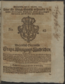 Wochentlich-Stettinische Frag- und Anzeigungs-Nachrichten. 1752 No. 43 + Anhang