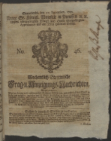 Wochentlich-Stettinische Frag- und Anzeigungs-Nachrichten. 1752 No. 46 + Anhang