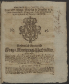 Wochentlich-Stettinische Frag- und Anzeigungs-Nachrichten. 1752 No. 49 + Anhang