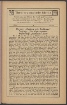 Monatsheft der Theatergemeinde e.V. Stettin. Jg. 1, 1921/22 H. 12