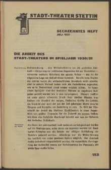 Stadt-Theater Stettin. 1931 H. 16