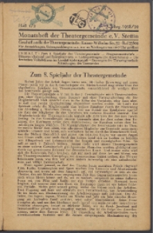 Monatsheft der Theatergemeinde e.V. Stettin. Jg. 8, 1928 H. Nr. 1/2