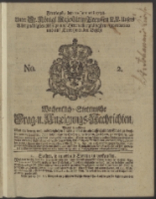 Wochentlich-Stettinische Frag- und Anzeigungs-Nachrichten. 1738 No. 2