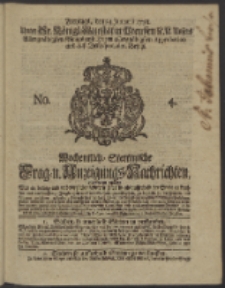Wochentlich-Stettinische Frag- und Anzeigungs-Nachrichten. 1738 No. 4