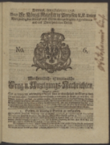 Wochentlich-Stettinische Frag- und Anzeigungs-Nachrichten. 1738 No. 6