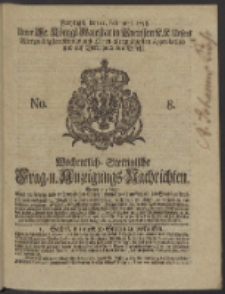 Wochentlich-Stettinische Frag- und Anzeigungs-Nachrichten. 1738 No. 8
