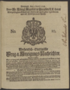 Wochentlich-Stettinische Frag- und Anzeigungs-Nachrichten. 1738 No. 10