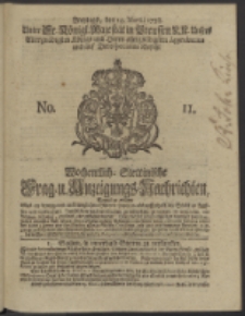 Wochentlich-Stettinische Frag- und Anzeigungs-Nachrichten. 1738 No. 11