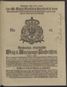 Wochentlich-Stettinische Frag- und Anzeigungs-Nachrichten. 1738 No. 18