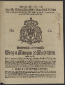Wochentlich-Stettinische Frag- und Anzeigungs-Nachrichten. 1738 No. 22