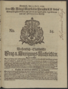Wochentlich-Stettinische Frag- und Anzeigungs-Nachrichten. 1738 No. 24