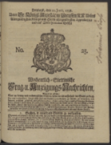 Wochentlich-Stettinische Frag- und Anzeigungs-Nachrichten. 1738 No. 25