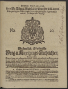 Wochentlich-Stettinische Frag- und Anzeigungs-Nachrichten. 1738 No. 20