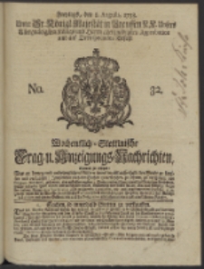 Wochentlich-Stettinische Frag- und Anzeigungs-Nachrichten. 1738 No. 32