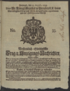Wochentlich-Stettinische Frag- und Anzeigungs-Nachrichten. 1738 No. 33