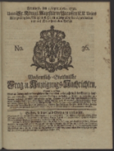 Wochentlich-Stettinische Frag- und Anzeigungs-Nachrichten. 1738 No. 36
