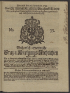 Wochentlich-Stettinische Frag- und Anzeigungs-Nachrichten. 1738 No. 39