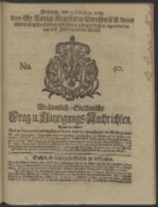 Wochentlich-Stettinische Frag- und Anzeigungs-Nachrichten. 1738 No. 40
