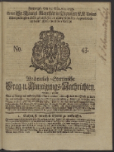 Wochentlich-Stettinische Frag- und Anzeigungs-Nachrichten. 1738 No. 43