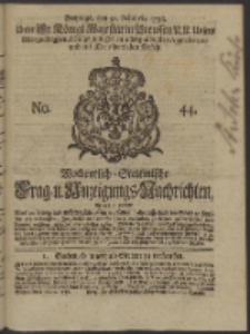 Wochentlich-Stettinische Frag- und Anzeigungs-Nachrichten. 1738 No. 44