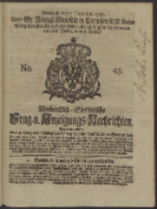 Wochentlich-Stettinische Frag- und Anzeigungs-Nachrichten. 1738 No. 45