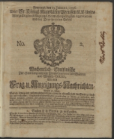 Wochentliche Stettinische zur Handlung nützliche Preis-Courante der Waaren und Wechsel-Cours, wie auch Frage- und Anzeigungs-Nachrichten. 1736 No. 2