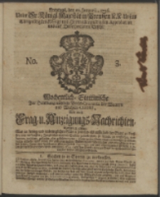 Wochentliche Stettinische zur Handlung nützliche Preis-Courante der Waaren und Wechsel-Cours, wie auch Frage- und Anzeigungs-Nachrichten. 1736 No. 3