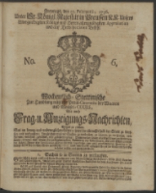 Wochentliche Stettinische zur Handlung nützliche Preis-Courante der Waaren und Wechsel-Cours, wie auch Frage- und Anzeigungs-Nachrichten. 1736 No. 6