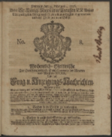 Wochentliche Stettinische zur Handlung nützliche Preis-Courante der Waaren und Wechsel-Cours, wie auch Frage- und Anzeigungs-Nachrichten. 1736 No. 8