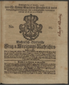 Wochentliche Stettinische zur Handlung nützliche Preis-Courante der Waaren und Wechsel-Cours, wie auch Frage- und Anzeigungs-Nachrichten. 1736 No. 11