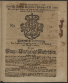 Wochentliche Stettinische zur Handlung nützliche Preis-Courante der Waaren und Wechsel-Cours, wie auch Frage- und Anzeigungs-Nachrichten. 1736 No. 12