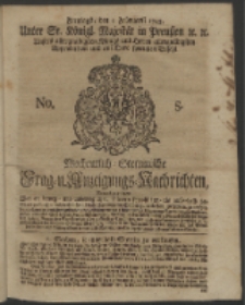 Wochentlich-Stettinische Frag- und Anzeigungs-Nachrichten. 1743 No. 5
