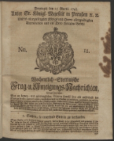 Wochentlich-Stettinische Frag- und Anzeigungs-Nachrichten. 1743 No. 11