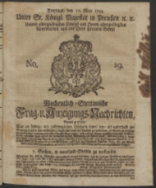 Wochentlich-Stettinische Frag- und Anzeigungs-Nachrichten. 1743 No. 19