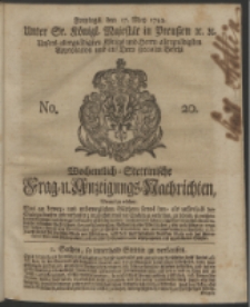 Wochentlich-Stettinische Frag- und Anzeigungs-Nachrichten. 1743 No. 20