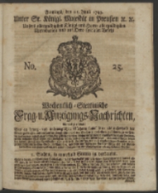 Wochentlich-Stettinische Frag- und Anzeigungs-Nachrichten. 1743 No. 25